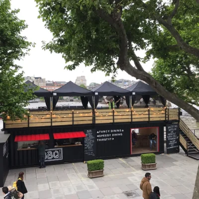 black-marquee-hire-roof-terrace