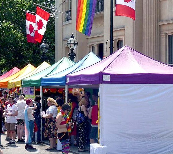 Coloured-roof-market-stall-gazebo-hire